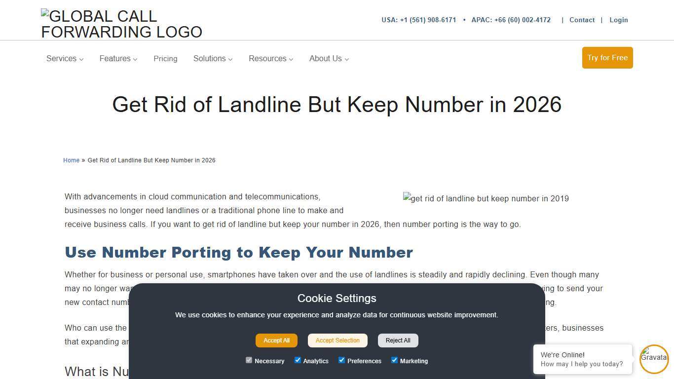 Get Rid of Landline But Keep Number in 2026 Global Call Forwarding